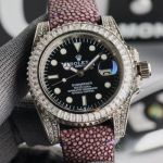Replica Rolex Submariner  Purple Strap 40MM Black Watch